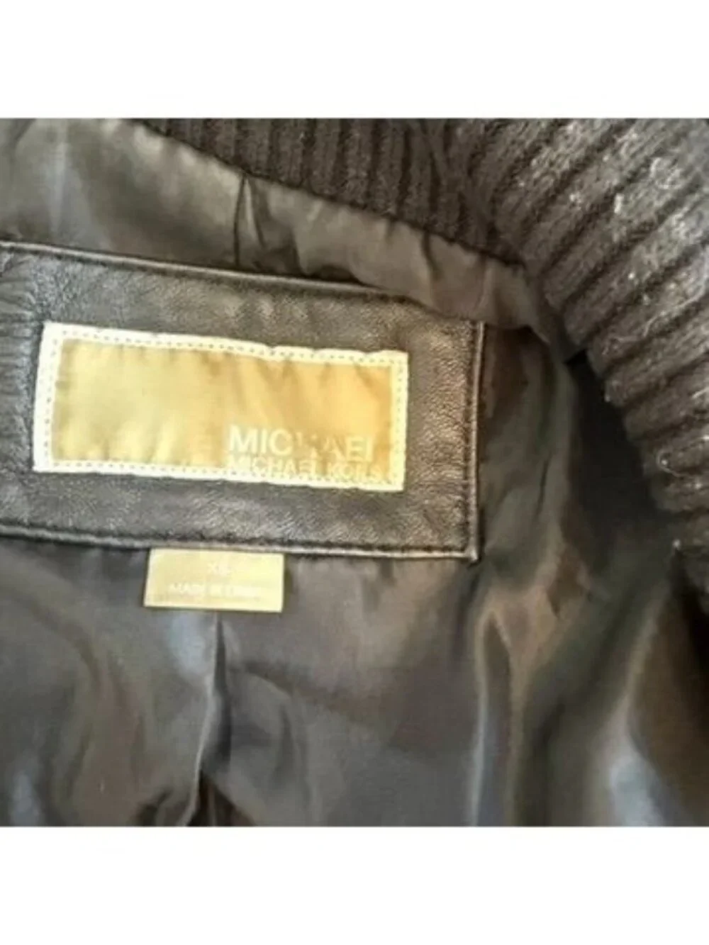 Michael Kors Black Leather Moto Jacket Size XS